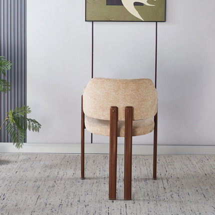 Eetkamerstoel Japandi bruin Bjorn Walnoot