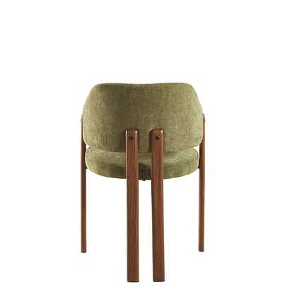 Eetkamerstoel Japandi groen Bjorn walnoot
