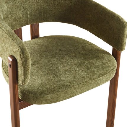 Eetkamerstoel Japandi groen Bjorn walnoot