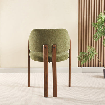 Eetkamerstoel Japandi groen Bjorn walnoot