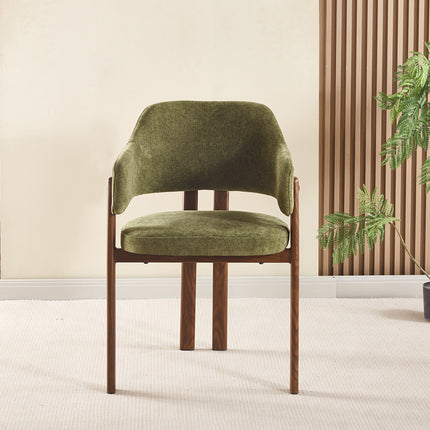 Eetkamerstoel Japandi groen Bjorn walnoot