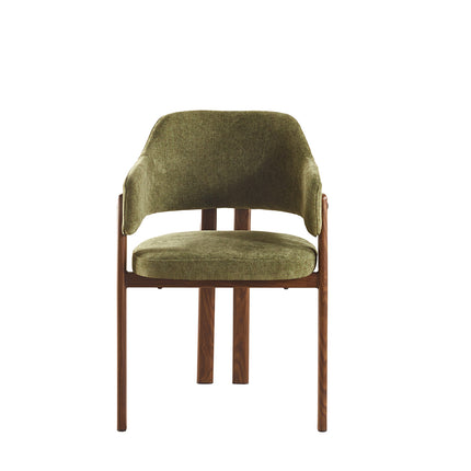 Eetkamerstoel Japandi groen Bjorn walnoot