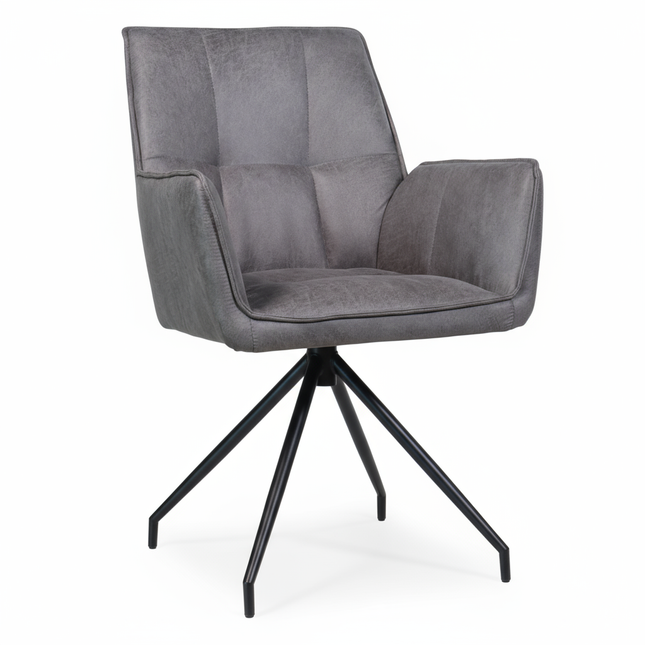 SET DEAL 6 stuks: Eetkamerstoel antraciet microvezel Bowie