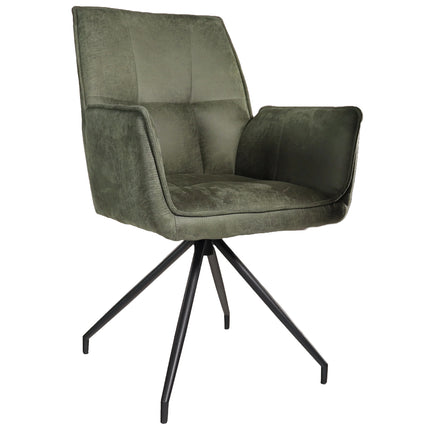 SET DEAL 4 stuks: Eetkamerstoel donkergroen microvezel Bowie