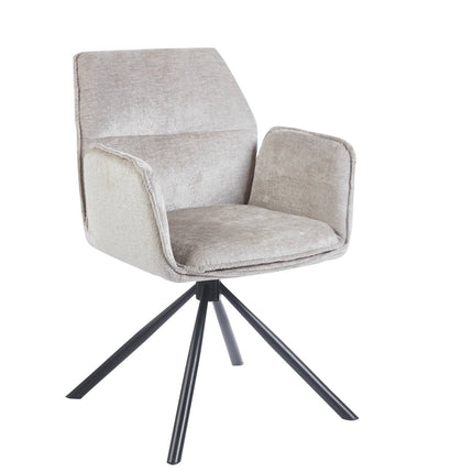 SET DEAL 4 stuks: Eetkamerstoel draaibaar Capri grijs chenille