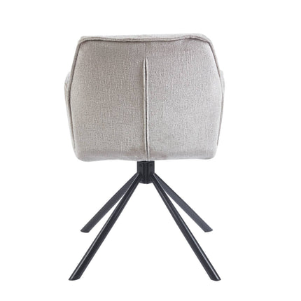 SET DEAL 6 stuks: Eetkamerstoel draaibaar Capri grijs chenille