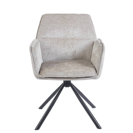 SET DEAL 4 stuks: Eetkamerstoel draaibaar Capri grijs chenille