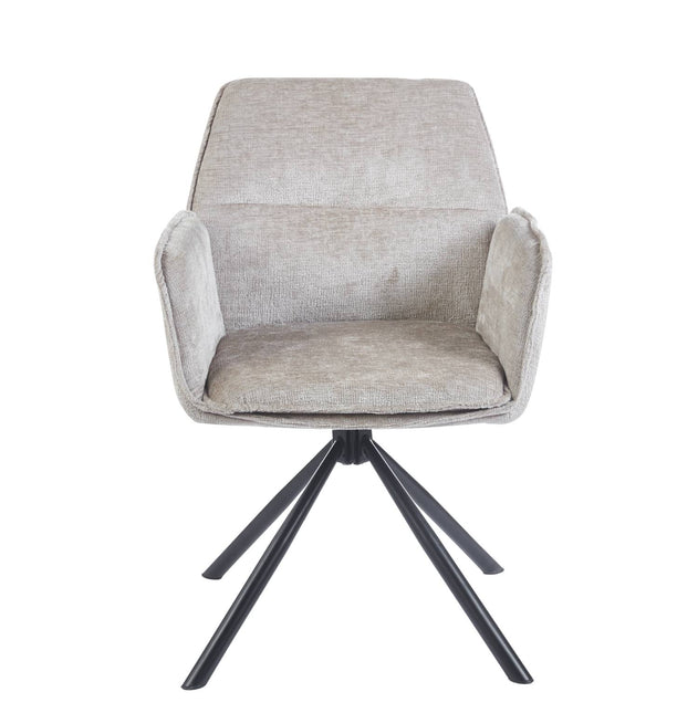 SET DEAL 6 stuks: Eetkamerstoel draaibaar Capri grijs chenille