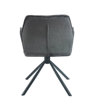 SET DEAL 4 stuks: Eetkamerstoel draaibaar Capri zwart chenille