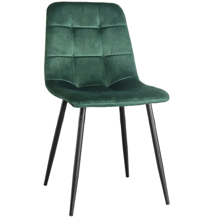 SET DEAL 6 stuks: Eetkamerstoel donkergroen velvet Catoo