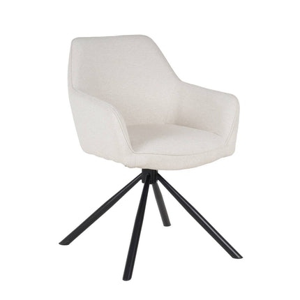 SET DEAL 4 stuks: Eetkamerstoel draaibaar Dakota beige stof
