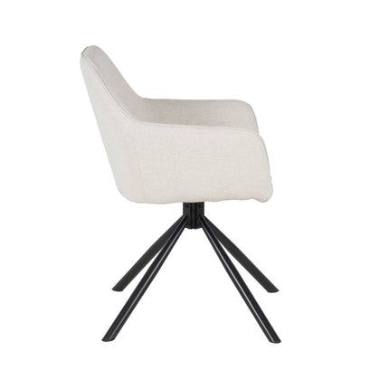 SET DEAL 4 stuks: Eetkamerstoel draaibaar Dakota beige stof