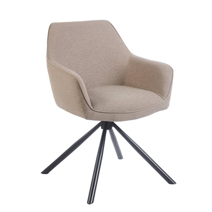 SET DEAL 6 stuks: Eetkamerstoel draaibaar Dakota taupe stof