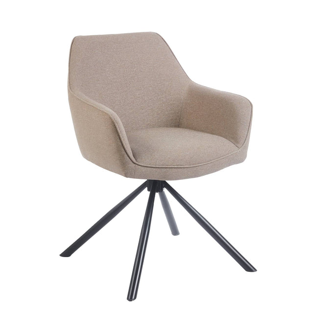 SET DEAL 6 stuks: Eetkamerstoel draaibaar Dakota taupe stof