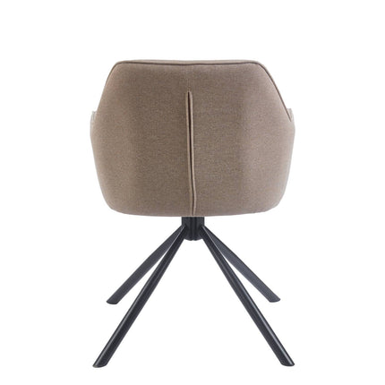 SET DEAL 6 stuks: Eetkamerstoel draaibaar Dakota taupe stof