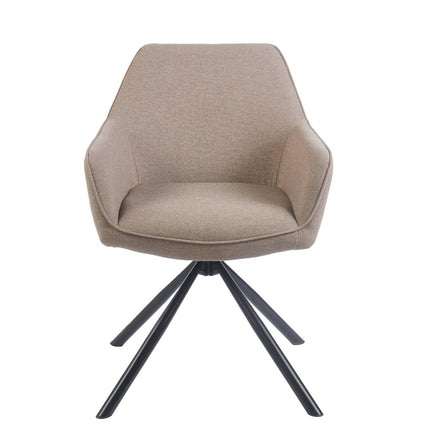 SET DEAL 6 stuks: Eetkamerstoel draaibaar Dakota taupe stof