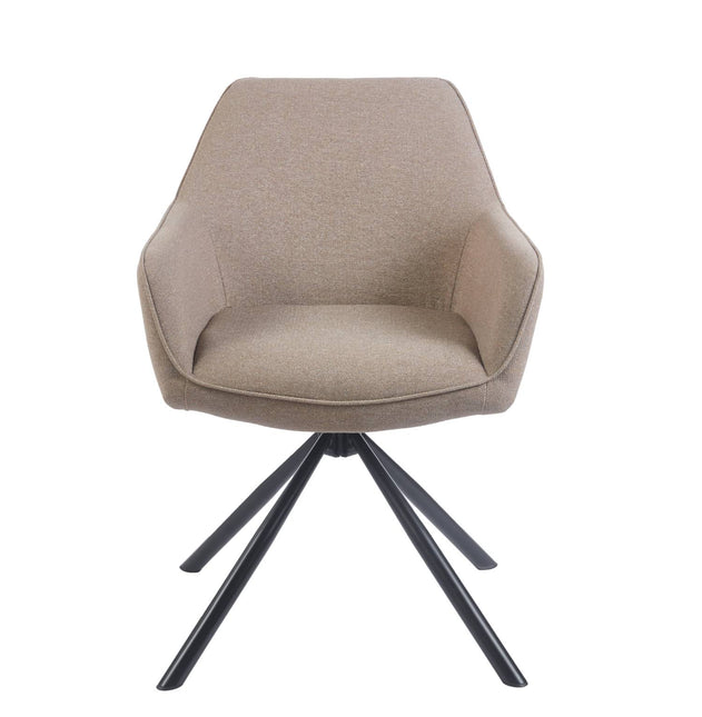 SET DEAL 6 stuks: Eetkamerstoel draaibaar Dakota taupe stof