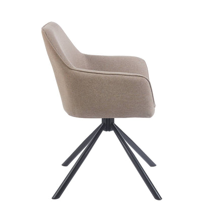 SET DEAL 6 stuks: Eetkamerstoel draaibaar Dakota taupe stof