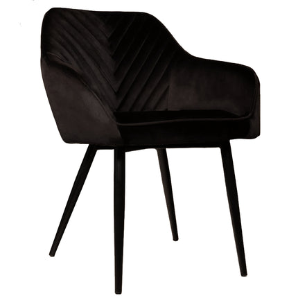 SET DEAL 6 stuks: Eetkamerstoel zwart velvet Darcio