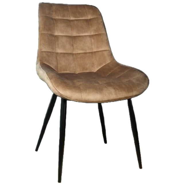 SET DEAL: 6 stuks Eetkamerstoel De Vince cognac velvet eetstoel