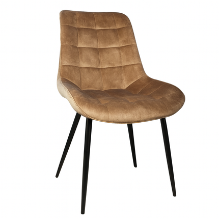 SET DEAL: 6 Eetkamerstoelen cognac velvet de Vince