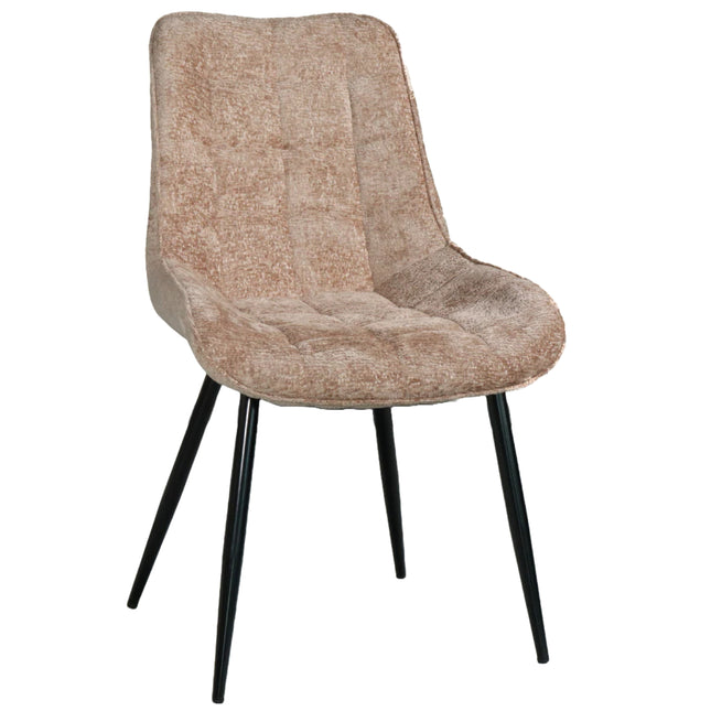 SET DEAL: 6 stuks Eetkamerstoel De Vince taupe chenille eetstoel