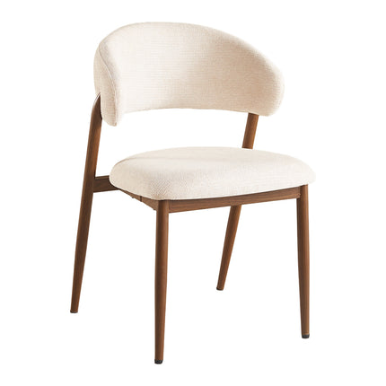 Eetkamerstoel Japandi beige Fabian walnoot