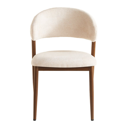 Eetkamerstoel Japandi beige Fabian walnoot