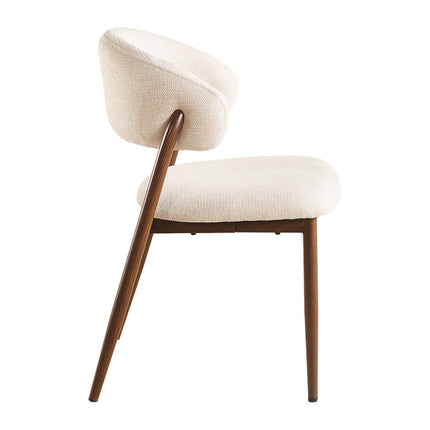 Eetkamerstoel Japandi beige Fabian walnoot