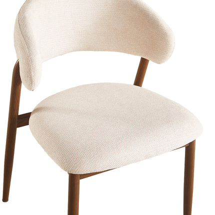 Eetkamerstoel Japandi beige Fabian walnoot
