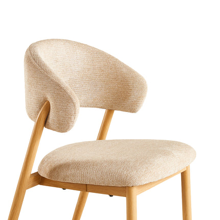 Eetkamerstoel Japandi bruin Fabian lichtbruin