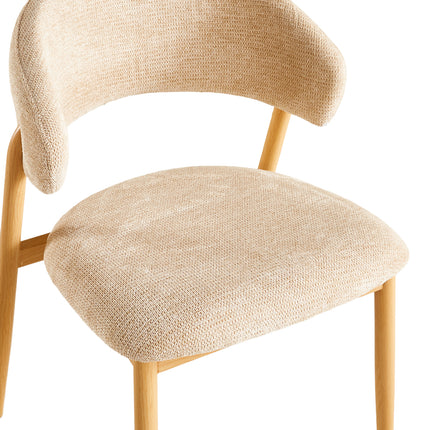 Eetkamerstoel Japandi bruin Fabian lichtbruin