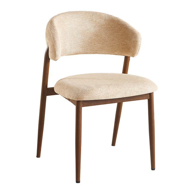 Eetkamerstoel Japandi bruin Fabian walnoot