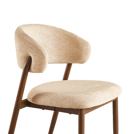 Eetkamerstoel Japandi bruin Fabian walnoot