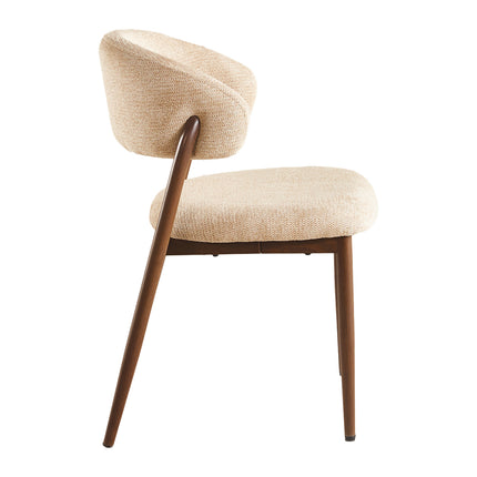 Eetkamerstoel Japandi bruin Fabian walnoot