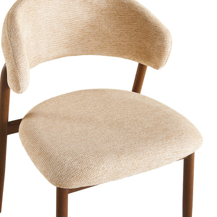 Eetkamerstoel Japandi bruin Fabian walnoot