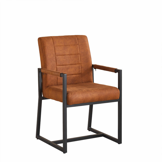 Eetkamerstoel cognac microvezel Forest