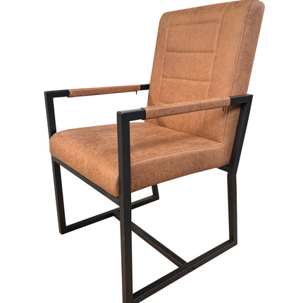 SET DEAL: 6 stuks Eetkamerstoel cognac microvezel Forest