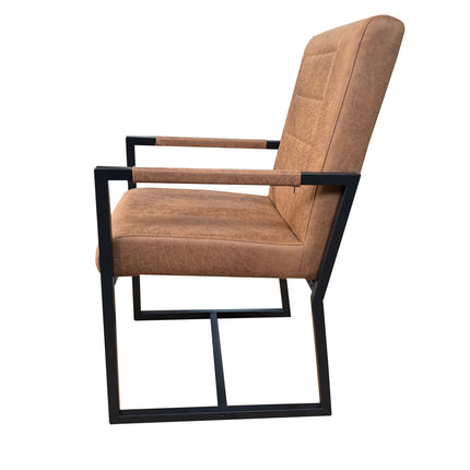 SET DEAL: 4 stuks Eetkamerstoel cognac microvezel Forest