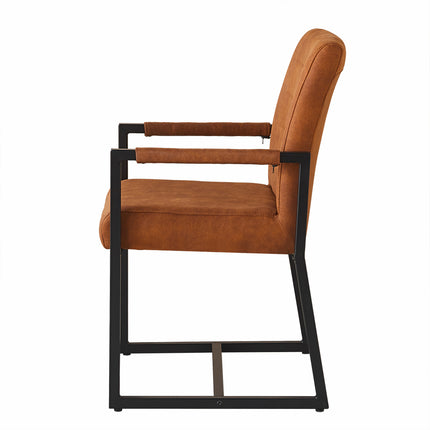 SET DEAL 4 stuks: Eetkamerstoel cognac microvezel Forest