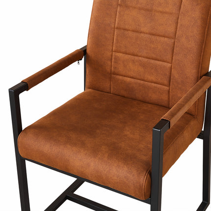 SET DEAL 4 stuks: Eetkamerstoel cognac microvezel Forest