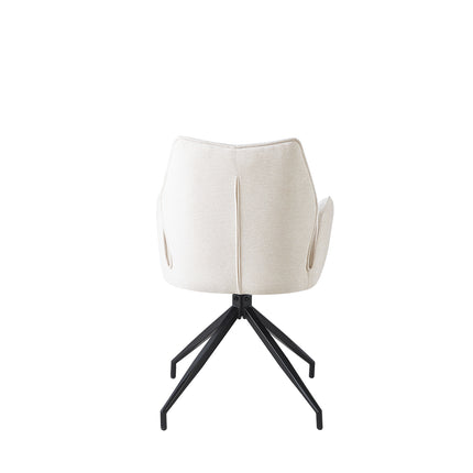 SET DEAL: 6 stuks Eetkamerstoel draaibaar beige chenille Halix