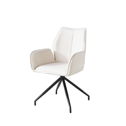 SET DEAL: 6 stuks Eetkamerstoel draaibaar beige chenille Halix