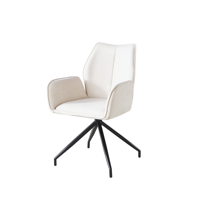 Eetkamerstoel draaibaar beige chenille Halix