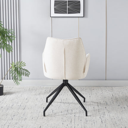 SET DEAL: 6 stuks Eetkamerstoel draaibaar beige chenille Halix