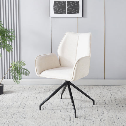 SET DEAL: 6 stuks Eetkamerstoel draaibaar beige chenille Halix