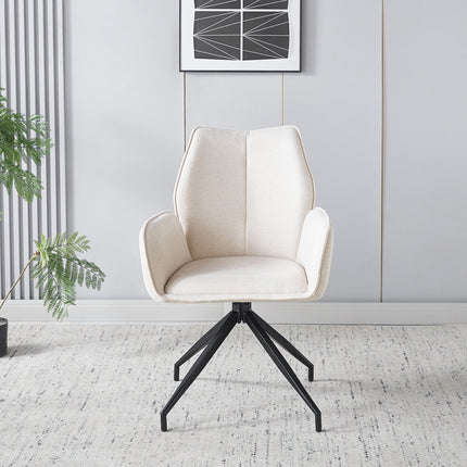 SET DEAL: 6 stuks Eetkamerstoel draaibaar beige chenille Halix