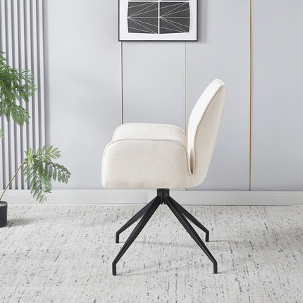 SET DEAL: 6 stuks Eetkamerstoel draaibaar beige chenille Halix