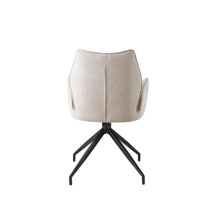 SET DEAL: 4 stuks Eetkamerstoel draaibaar taupe chenille Halix
