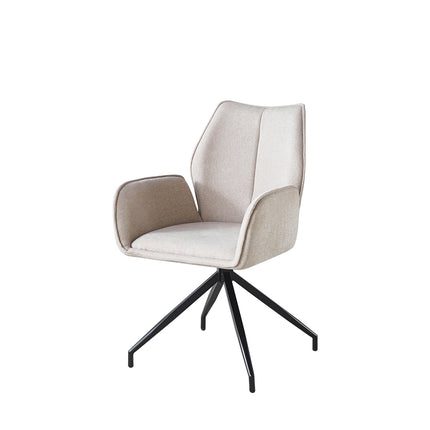 SET DEAL: 4 stuks Eetkamerstoel draaibaar taupe chenille Halix